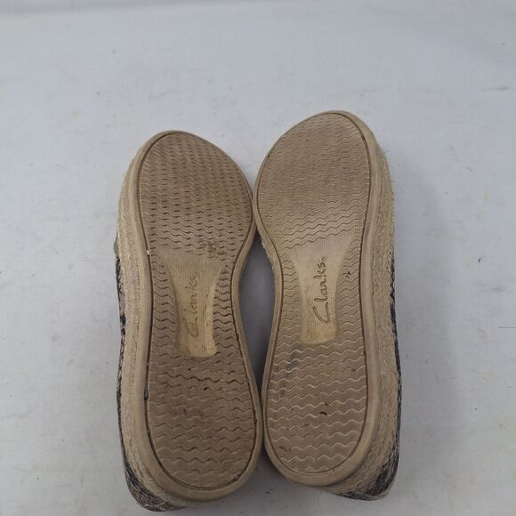 Clarks Collection Snakeskin Azella Theoni Espadrille Flats Loafers Moto Size 7 - Picture 6 of 10